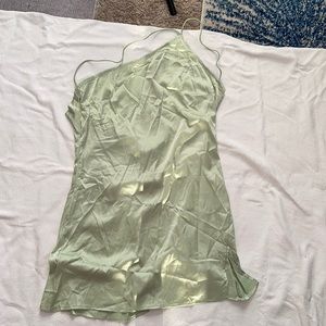 Side Slit Satin A Line Cami Dress